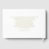 Elegante Monogram Crest Wit en Gouden Bruiloft Gastenboek (Achterkant)