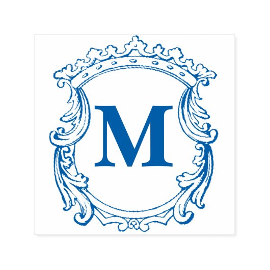 Elegante Monogram Crest  Zelfinktende Stempel (Design)