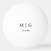 Elegante Monogram Datum Aangepaste Ping Pong Bal C Pingpongbal (Voorkant)
