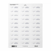 Elegante Monogram Donkerblauwe Retouradres Etiket (Full Sheet)