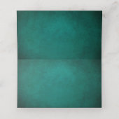 Elegante Monogram Donkergroene bruiloft Plaatskaartje (Binnenkant ongevouwen)