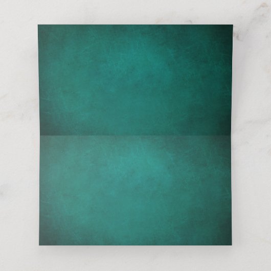 Elegante Monogram Donkergroene bruiloft Plaatskaartje (Binnenkant ongevouwen)