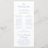 Elegante Monogram Dusty Blue Crest Wedding Programmakaart (Achterkant)