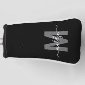 Elegante Monogram Eerste Letter Naam Gepersonalise Golfheadcover (Voorkant)