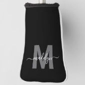 Elegante Monogram Eerste Letter Naam Gepersonalise Golfheadcover (Draai 90)
