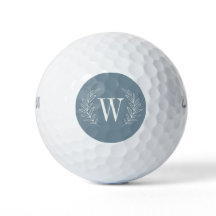 Elegante Monogram Eerste Letter Stofblauw