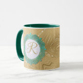 Elegante Monogram Eerste Letters met Mandala Mok (Voorkant links)