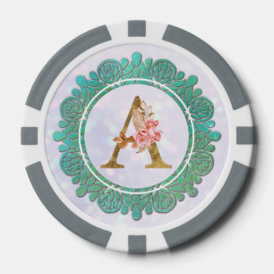 Elegante Monogram Eerste Letters met Mandala Poker Chips
