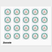 Elegante Monogram Eerste Letters met Mandala Vierkante Sticker (Vel)