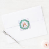 Elegante Monogram Eerste Letters met Mandala Vierkante Sticker (Envelop)