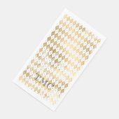 Elegante Monogram Eerste Letters Zwart Goud Harlek Servet (Hoek)