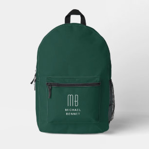 Elegante Monogram Emerald Groen Bedrukte Rugzak