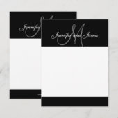 Elegante Monogram en Namen Nieuw Huwelijk Notitiek Kaart (Voorkant / Achterkant)
