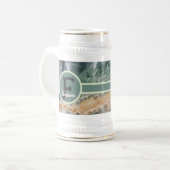 Elegante Monogram Familienaam Edelsteen Initiaal Bierpul (Voorkant links)