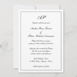 Elegante Monogram Formele All In One Trouwkaart Kaart