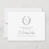 Elegante Monogram Formele Trouwwebsite RSVP Kaartje (Voorkant)