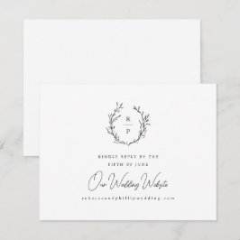 Elegante Monogram Formele Trouwwebsite RSVP Kaartje