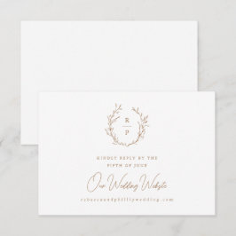 Elegante Monogram Formele Trouwwebsite RSVP Kaartje