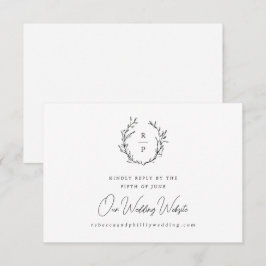 Elegante Monogram Formele Trouwwebsite RSVP Kaartje
