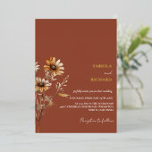 Elegante Monogram Foto Bruidsboeket Bruiloft  Folie Uitnodiging (Staand Voorkant)