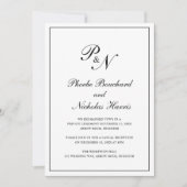 Elegante Monogram Foto Formele Huwelijksreceptie Kaart (Voorkant)