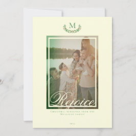 Elegante monogram foto Kerstelijke groet kaart