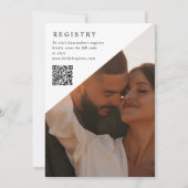 Elegante Monogram Foto QR Code Bruidsmeisje Feest Kaart (Achterkant)