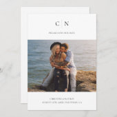 Elegante Monogram Foto QR Code  Save The Date (Voorkant / Achterkant)