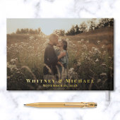 Elegante Monogram foto's Huwelijk Gastenboek