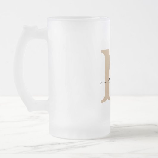 Elegante Monogram Frosted Beer Mok (Links)