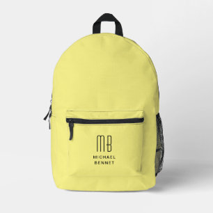 Elegante Monogram Gele Bedrukte Rugzak