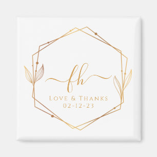 Elegante Monogram Geschenk Trouw Magneten