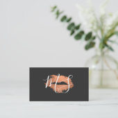 Elegante Monogram / Glamour Kus Visitekaartje (Staand voorkant)