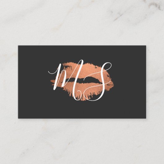 Elegante Monogram / Glamour Kus Visitekaartje (Voorkant)