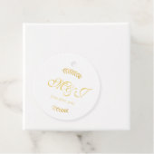 Elegante Monogram Golden Leaves Wedding Bedankjes Labels (In situ)