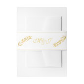 Elegante Monogram Golden Leaves Wedding Uitnodigingen Wikkel (Voorkant Voorbeeld)