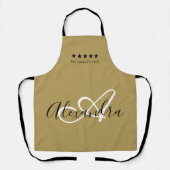 Elegante Monogram Goud Witte Script Beste Chef Naa Schort (Voorkant)