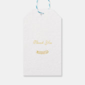 Elegante Monogram Gouden Bladeren Huwelijksgunst Cadeaulabel (Achterkant)