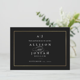 Elegante Monogram Gouden Bruiloft