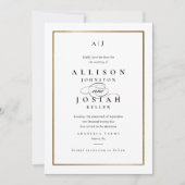 Elegante Monogram Gouden Bruiloft Save The Date (Voorkant)
