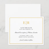 Elegante Monogram Gouden Budget Huwelijk Opslaan D (Voorkant / Achterkant)