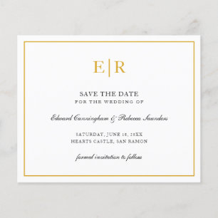 Elegante Monogram Gouden Budget Huwelijk Opslaan D
