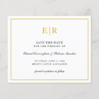 Elegante Monogram Gouden Budget Huwelijk Opsparen 