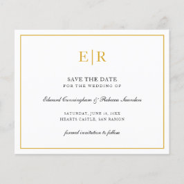 Elegante Monogram Gouden Budget Huwelijk Opsparen  Flyer