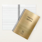 Elegante Monogram Gouden Reis Notitieboek (Binnen)