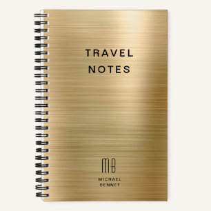Elegante Monogram Gouden Reis Notitieboek