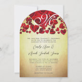 Elegante Monogram Gouden Romantische Rode Rozen Br Kaart (Voorkant)