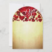 Elegante Monogram Gouden Romantische Rode Rozen Br Kaart (Achterkant)