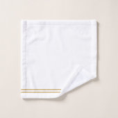 Elegante Monogram Gouden Script Naam Wit Bad Handdoek (Wasdoekje)
