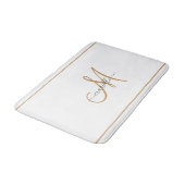 Elegante Monogram Gouden Script Naam Wit Badmat (Gekanteld)